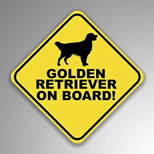 

For Golden Retriever On Board Vinyl Decal Sticker Car Window Bumper 2-Pack 4-Inches by 4-Inches Premium Quality UV Protective