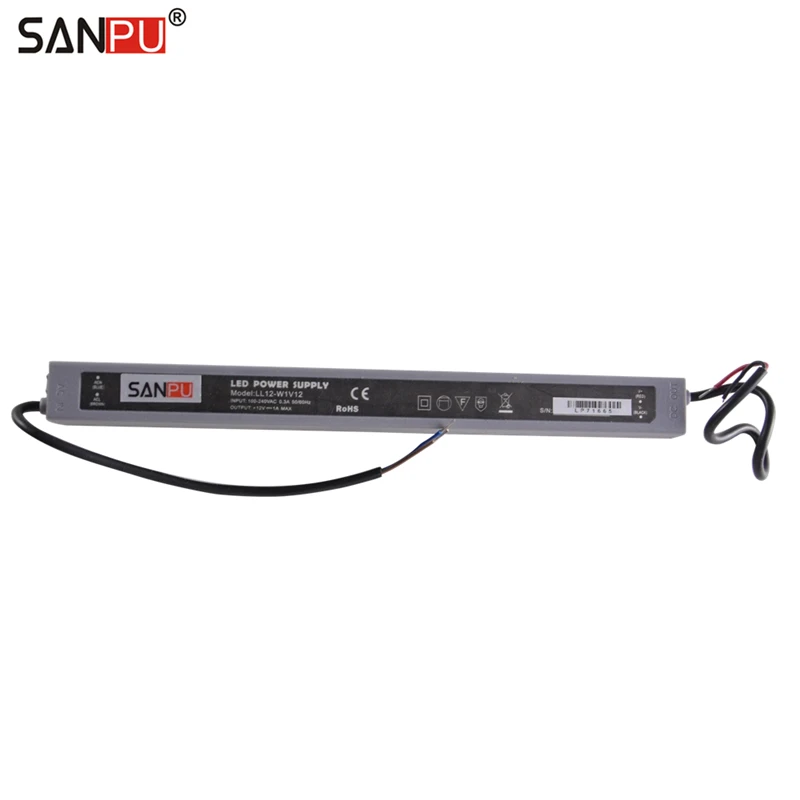 

SANPU SMPS Slim Switching Mode Power Supply 12Volt AC-DC Transformer 12V 1A 12W IP44 LED Driver 12VDC for 12watt LEDs Light Box
