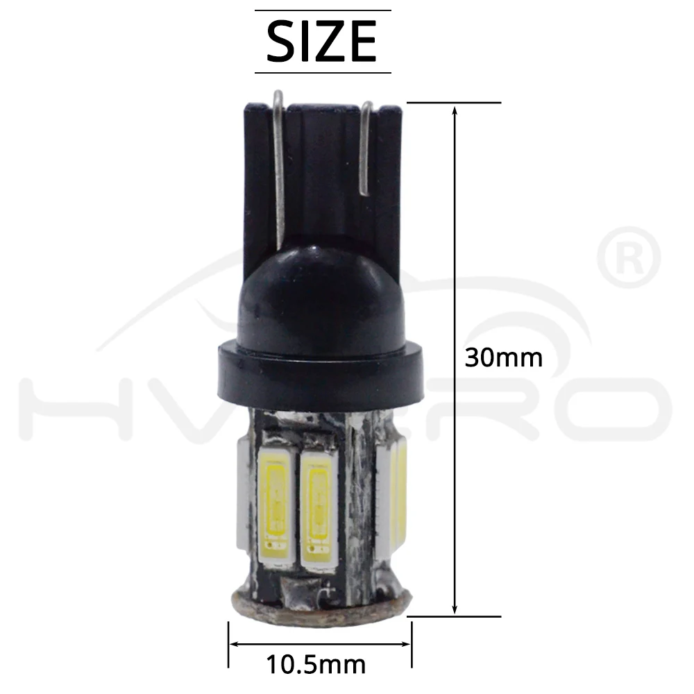 1 шт. W5W T10 ВОДИТЬ Автомобиль AC/DC 12V 7020 10SMD 194 168 Клин Замена обратный инструмент Панель лампы белого лампы для Габаритные огни