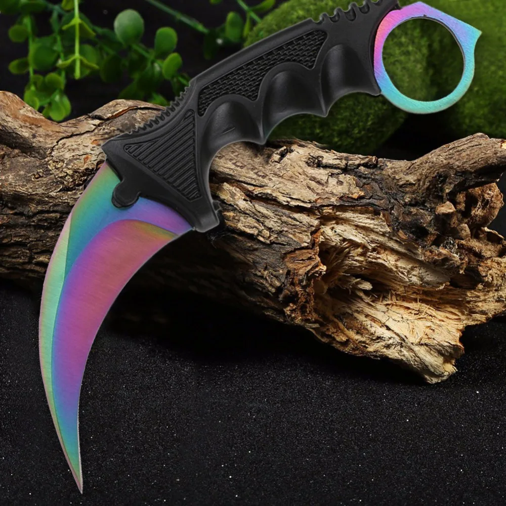 CS GO охотничий фиксированный нож Karambit тактический боевой выживания шеи коготь ножи утилита Кемпинг уличный карманный нож EDC ручной инструмент