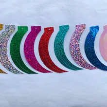 Confettis de lune en forme de queue de chat faucille, crochet ample, Laser, Paillettes, couture, artisanat, 13 couleurs disponibles, 17x85mm, 2kg
