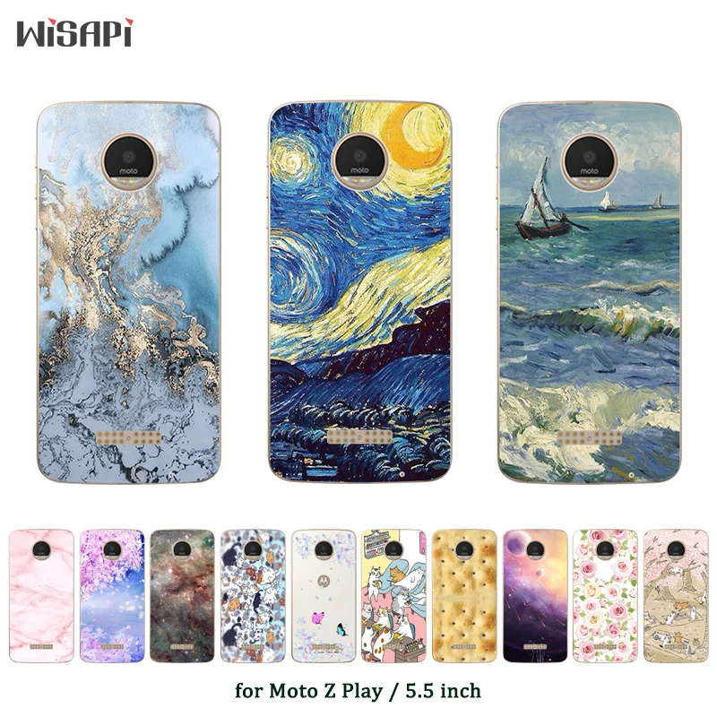 

Soft TPU For Motorola Moto Z Play XT1635 Soft Silicone Fashion Printed Cover Phone Cases For Moto Z Play 5.5" Capa