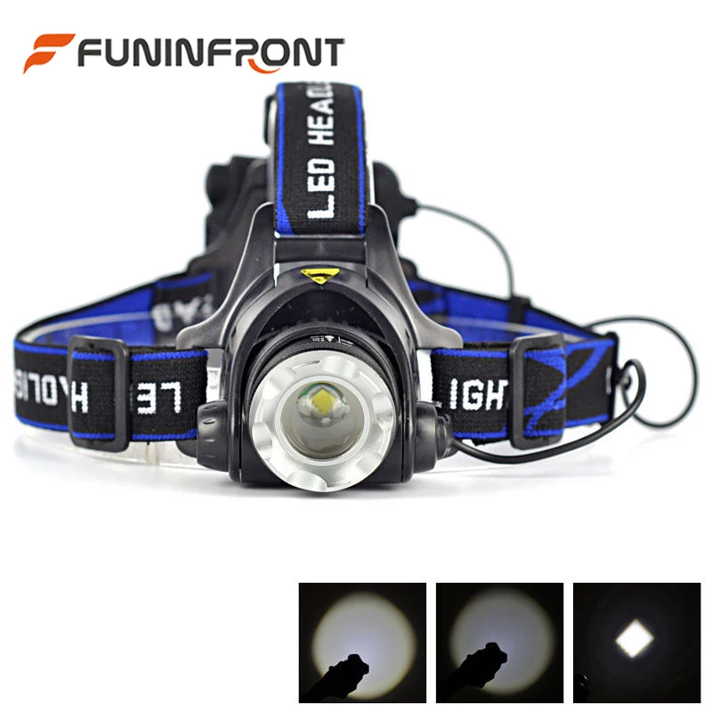 4 aa Batteries Powered Zoomable LED Headlight, 3 Light Gears CREE XML