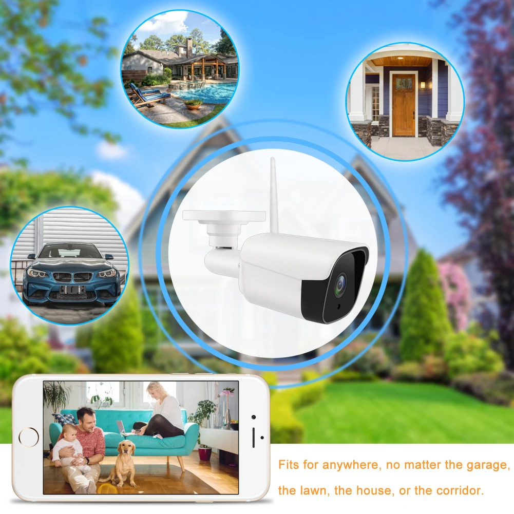 

Wireless Outdoor Waterproof WiFi IP Camera 1080P HD Security Monitoring Recorder with Audio APP Remote Home Security Probe