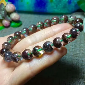 

Free Shipping Natural Crystal Bracelet Red Phantom Ghost Quartz Gemstone 9-8mm