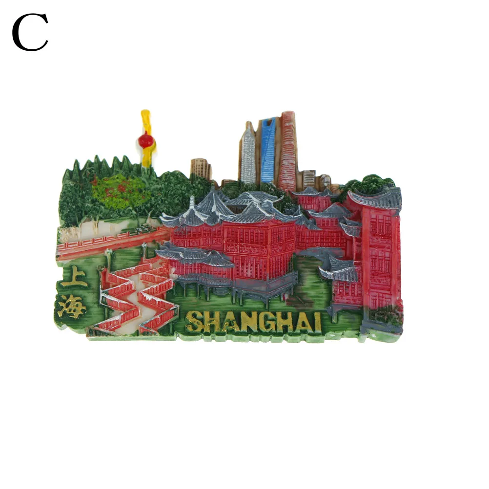 Shanghai China Travel Tourism Souvenir 3D Resin Fridge Magnet Stickers Home Decoration Craft Supplies