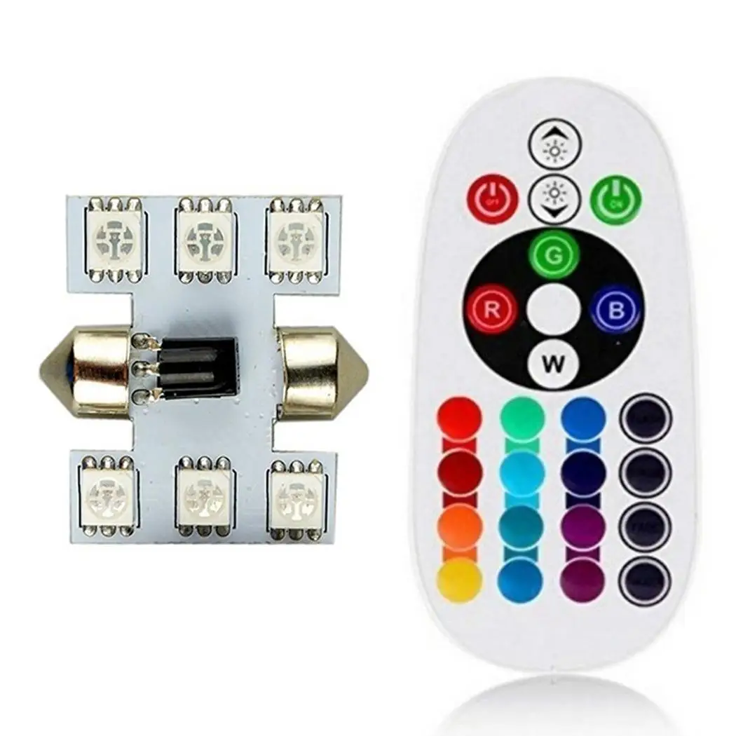 Controller 31mm 36mm 39mm 42mm LED Festoon Dome RGB White Car Interior