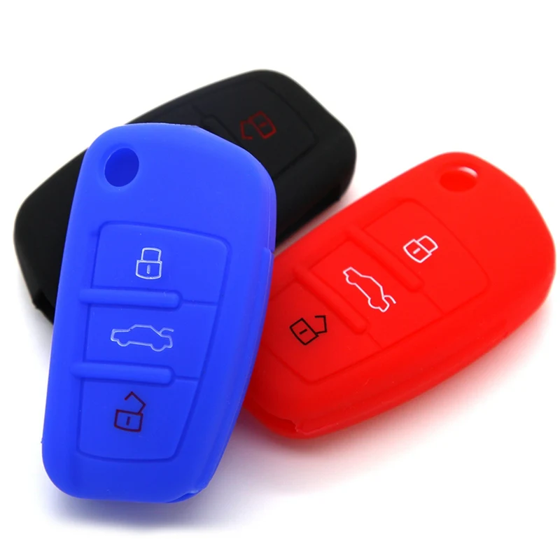 

Silicone 3 Button Car Remote Key Shell Cover Case For Audi S1 A3 S3 A1 A4 A6 RS6 TT Q3 Q7 2005 2006 2007 2008 2009 - 2013