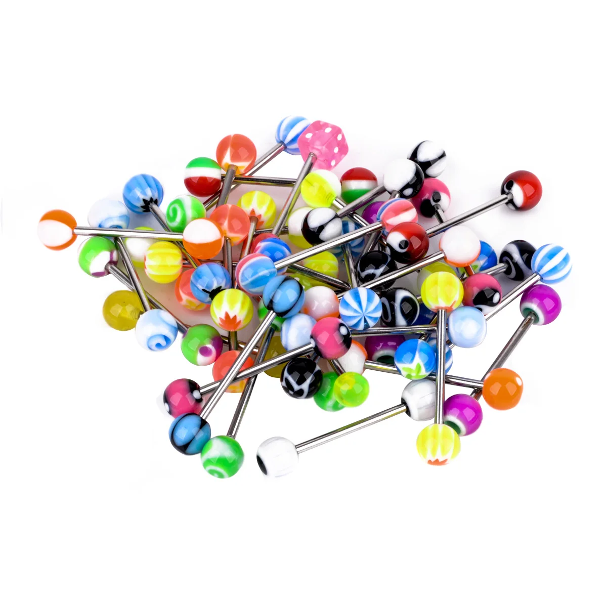 110pc Sexy Multi-color Belly Button Ring Wholesale Stainless Steel Acrylic Body Jewelry Belly Piercing Tongue Bar Ring Shellhard