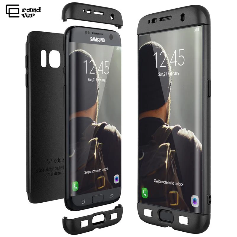 

Luxury Hard PC Case For Samsung Galaxy S6 S7 Edge S8 S9 Plus Note 8 Case A5 A7 A8 Plus 2018 Coque 3 in 1 360 Full Body Cover