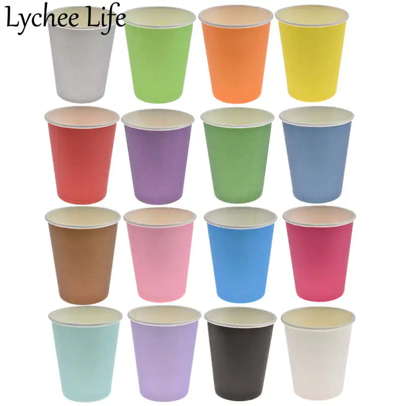 

Lychee Life 20pcs Colorful Disposable Cups Party Club Home Wedding Birthday School Christmas Easter Festival New Arrival