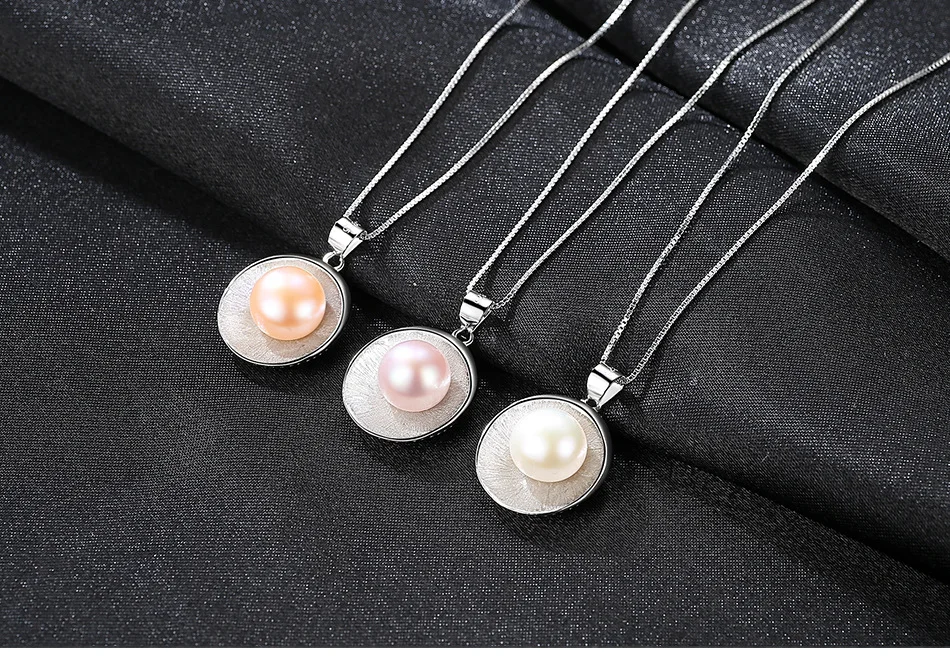 

sterling silver natural pearl necklace simple exquisite shell pendant necklace CHB04