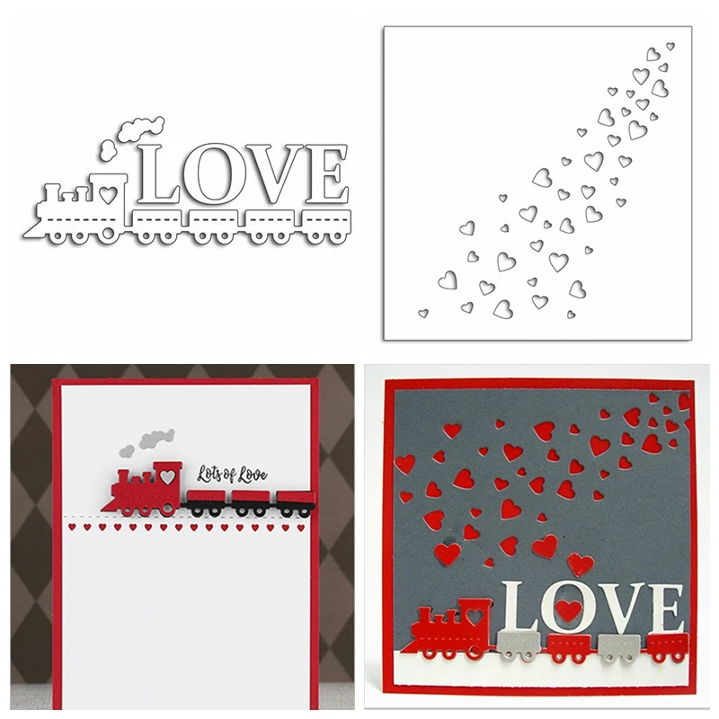 

Valentine Heart Train Metal Cutting Dies Stencils For DIY Scrapbooking Decorative Embossing Paper Cards Craft Die Cut Template