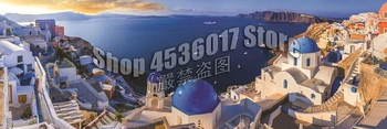 

5D Diy Diamond Painting Cross Stitch Santorini Greece Ocean Rhinestones Diamond Embroidery Mosaic Needlework Home Decoration