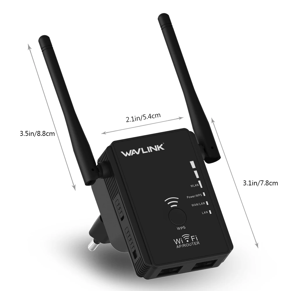 Беспроводной Wi-Fi повторитель 300 Мбит/с высоким коэффициентом усиления Wi-Fi маршрутизатор/точка доступа/усилитель сигнала простая настройка Wifi удлинитель с 2x5dbi антеннами