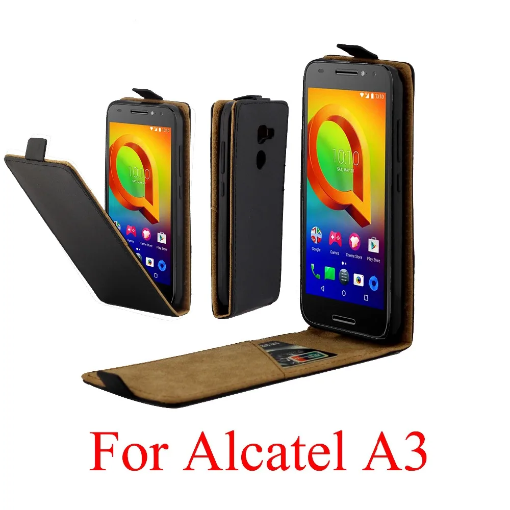 

For Alcatel A3 5046 5046Y 5046D Cover Luxury PU Leather Flip Case For Alcatel A3 Vertical Open Down Up Cover For Alcatel A3 Case