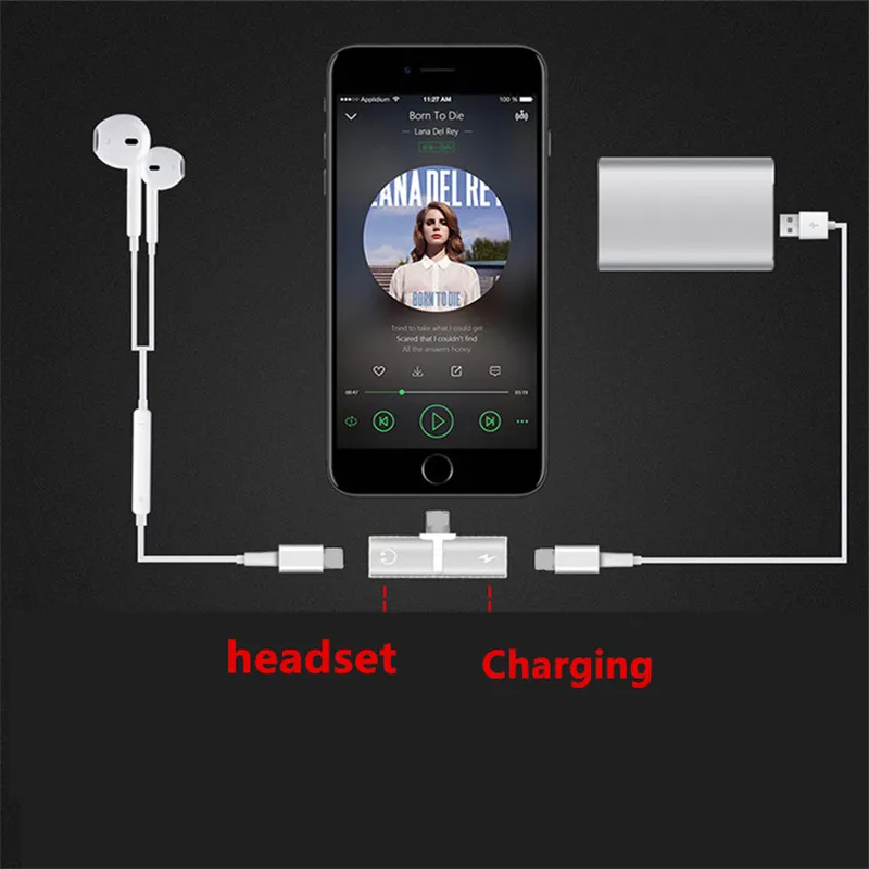 Sara NELL телефон 2 в 1 сплиттер для Lightning Аудио зарядки адаптер iPhone 7 8 Plus/X наушников
