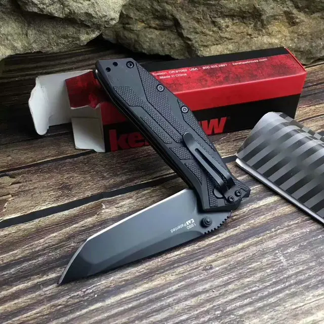 Новейшее качество OEM Kershaw 1990 8cr13Mov лезвие черное стекло заполненное нейлоновой ручкой тактический складной нож Походный карманный нож