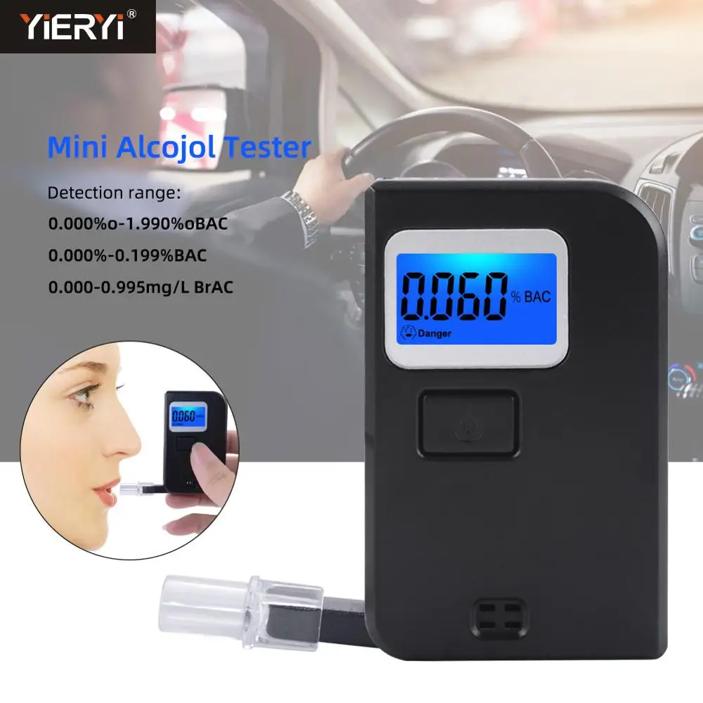 

Yieryi EEK300 Mini Alcohol Tester Blowing Alcohol Tester Portable Digital Breathing High Precision Drunk Driving Test Tool
