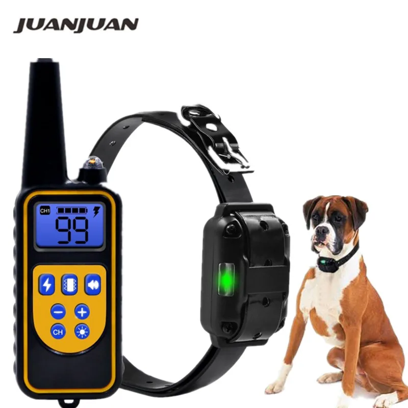 Online Collar de entrenamiento eléctrico para perro a prueba de agua recargable de Control remoto Pet con pantalla LCD para todos los tamaños collares de parada de corteza 40% de descuento