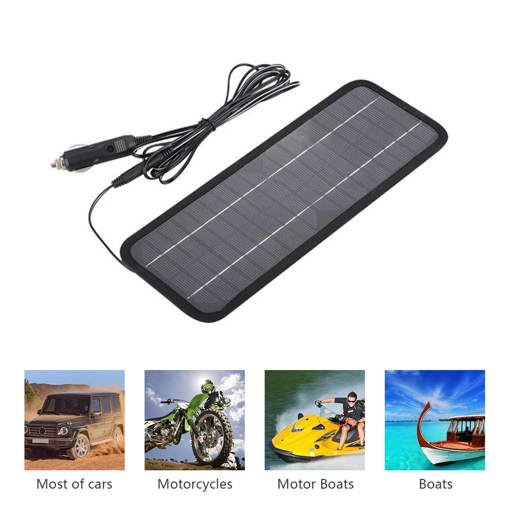 

12V 4.5W Portable Power Solar Panel Backup for Car Boat with Alligator Clip Adapter