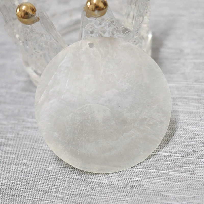 

50MM 50Pcs Natural Mirror Shell Flat Round Shape Freshwater Shell Jewelry Beads