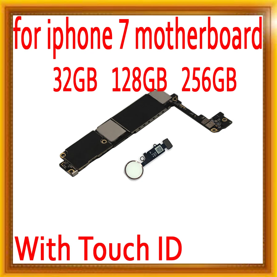 

100% Original unlocked for iPhone 7 4.7inch Motherboard with Touch ID,for iphone 7 Logic boards with IOS System,Good Working