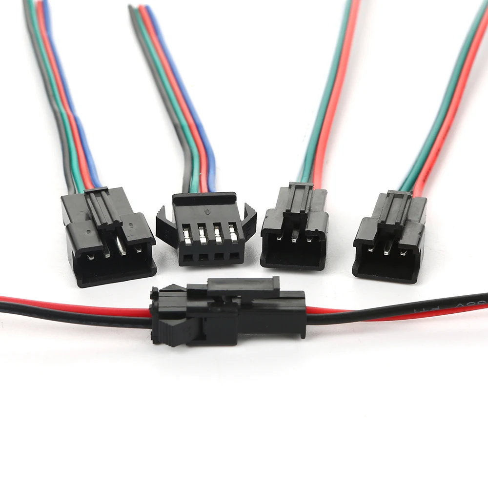 50 пар 2/3/4/5 контактный разъем индикатора мужской/женский RGB/RGBW jst разъем с жильный кабель светодиодный светильник лампы питания драйвера
