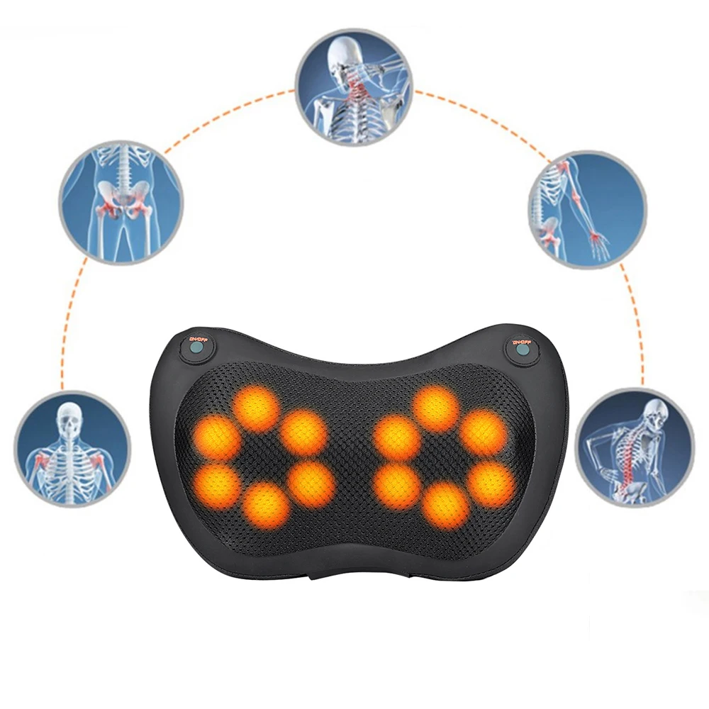 Шиацу массажная подушка головки автомобиля спины шеи Массажер домашний талии Электрический массаж тела массажер