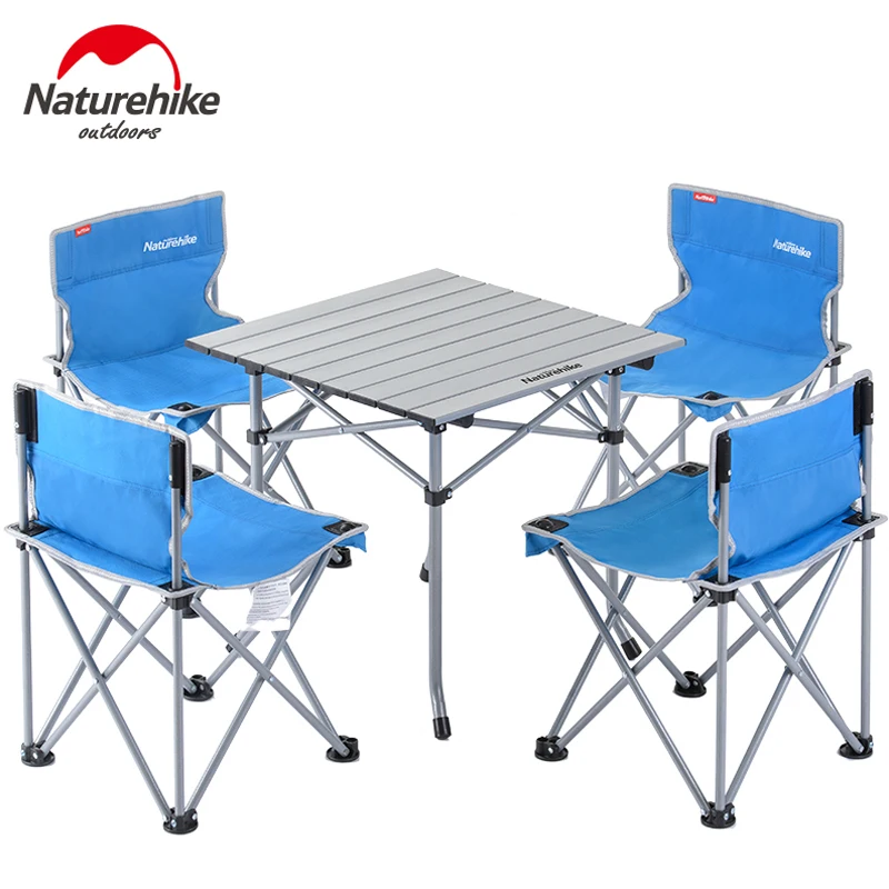 

Outdoor Camping Chair Table Set Portable Foldable Table Beach Chair for Picnic BBQ Hiking