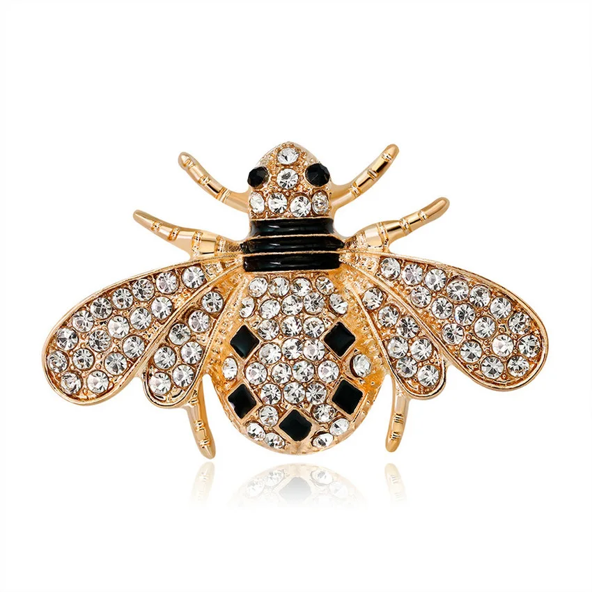 

Simple Rhinestone Cute Personality Alloy Bee Brooches Pins for Women Fashion Cartoon Insect Corsage Jewelry Accessories