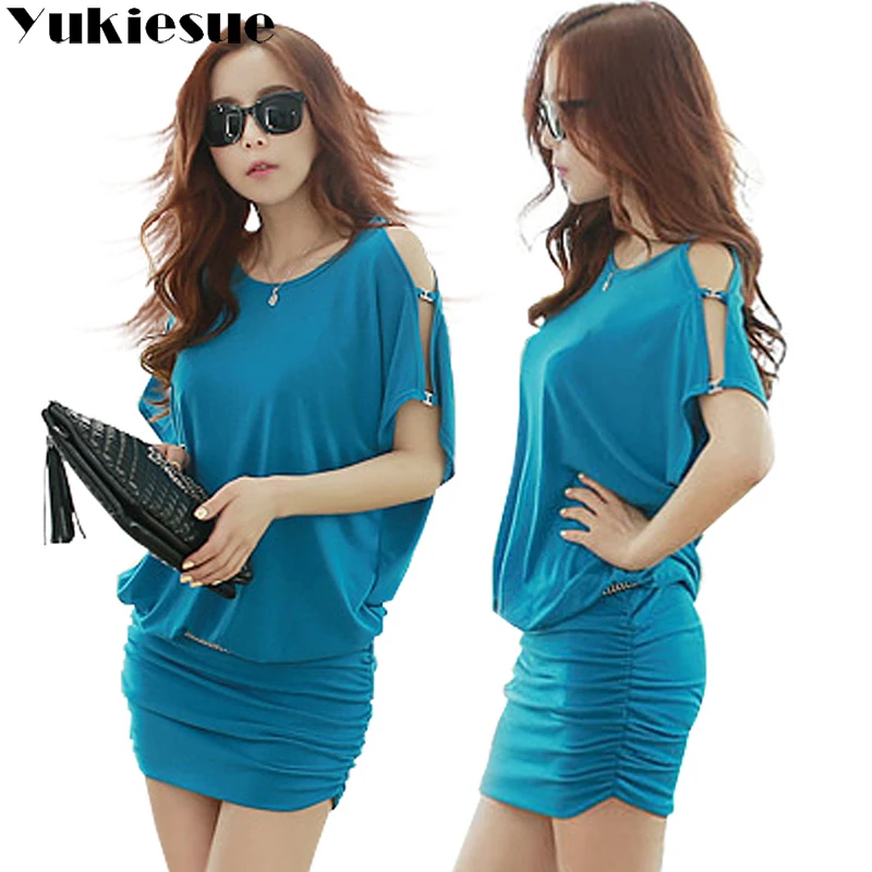 

2018 summer dress women slim off shoulder batwing sleeve short bodycon maxi party club mini sexy pencil dresses female Plus size