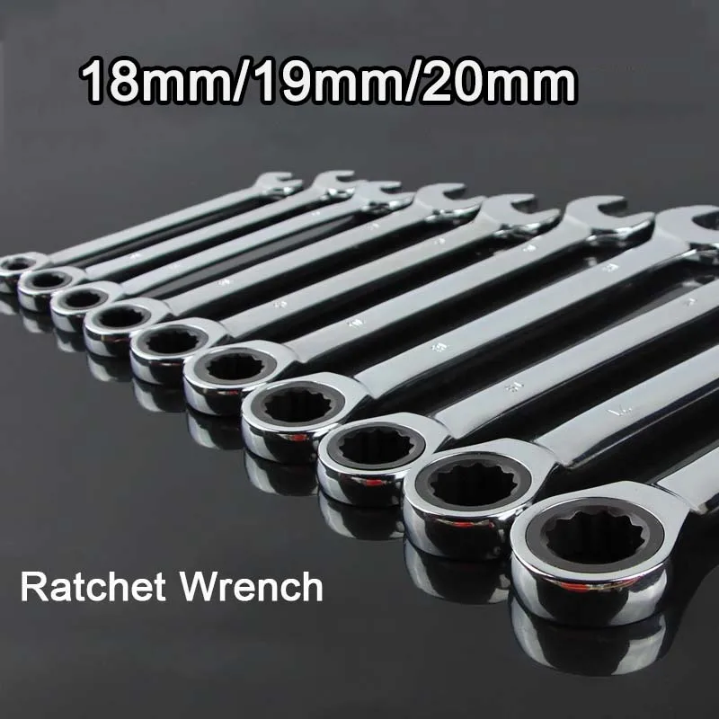 18mm 20mm Steel Reversible Flat Ratchet Wrench Ratcheting Socket