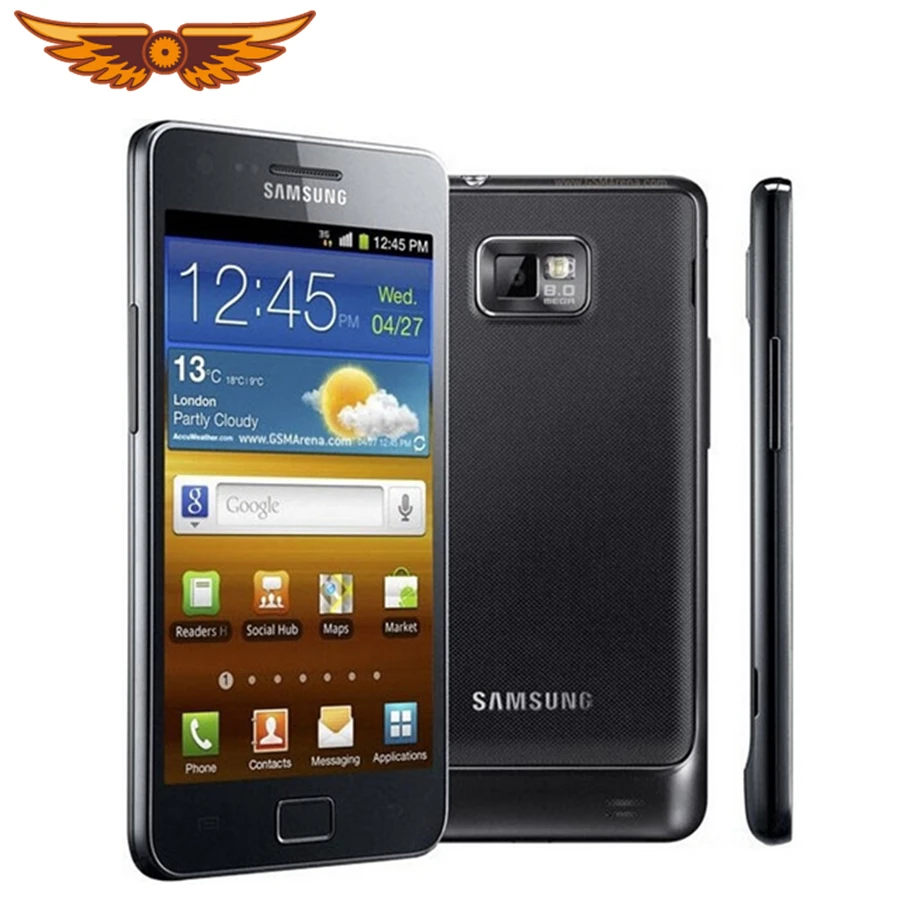 Оригинальный разблокированный Samsung Galaxy S2 I9100 GPS 16 Гб ПЗУ 8 Мп 4 3 дюйма сенсорный
