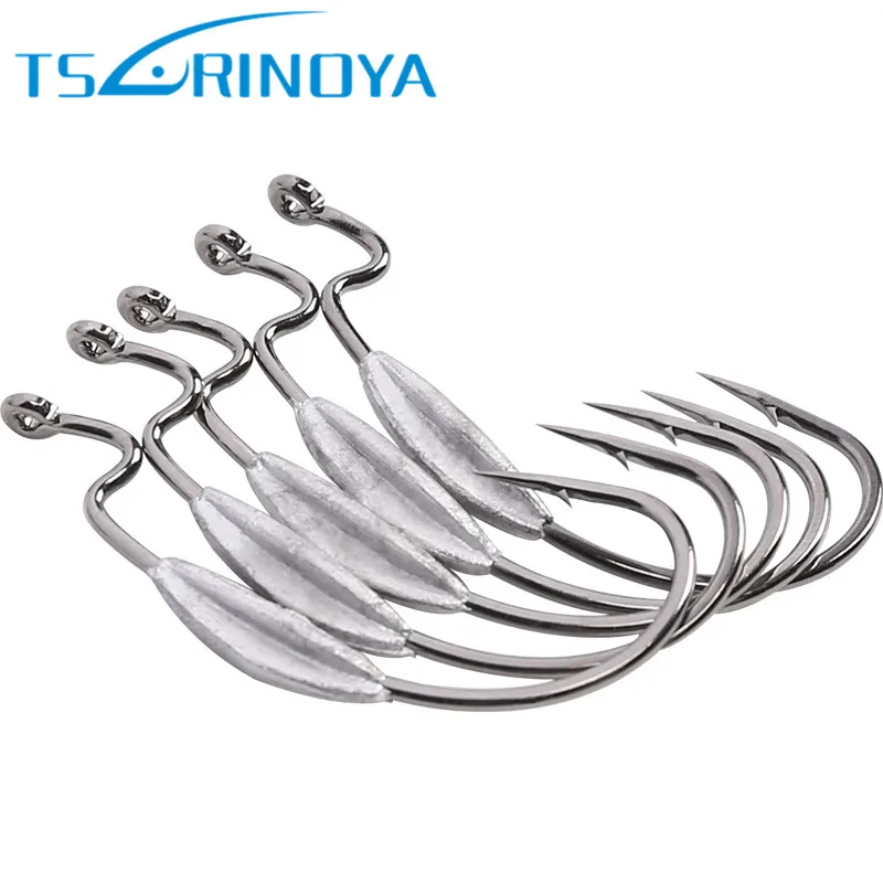 

TSURINOYA 10Pcs Barbed Lead Heavy Crank Hook 1# 2/0# 3/0# 4/0# Lead Weight Hooks For Soft Lure Anzol Para Pesca Fishing Tackle