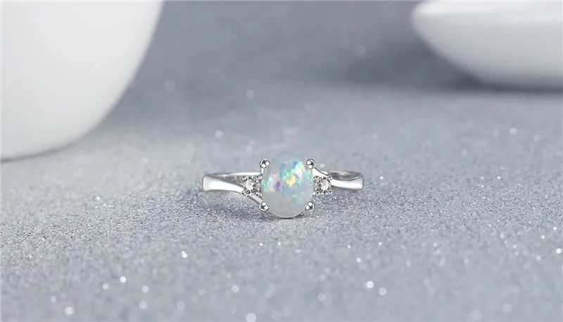 Classic Oval Shape White Fire Opal Ring For Women Wedding Silver Color AAA Zircon Rings Band Vintage Bijoux Femme Anel Hot dm112 (15)