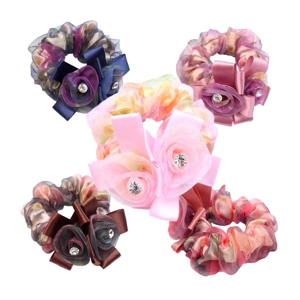 1 PC High quality Rose Hair Accessories for Girl & Women Mesh Roses