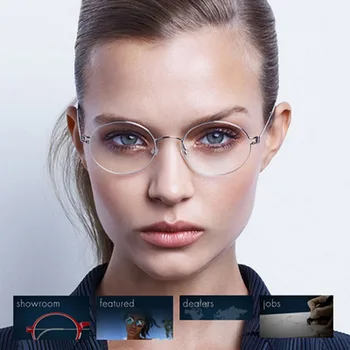 

Screwless pure titanium round glasses frame female myopia eyes frame men retro full frame ultra light manual frame