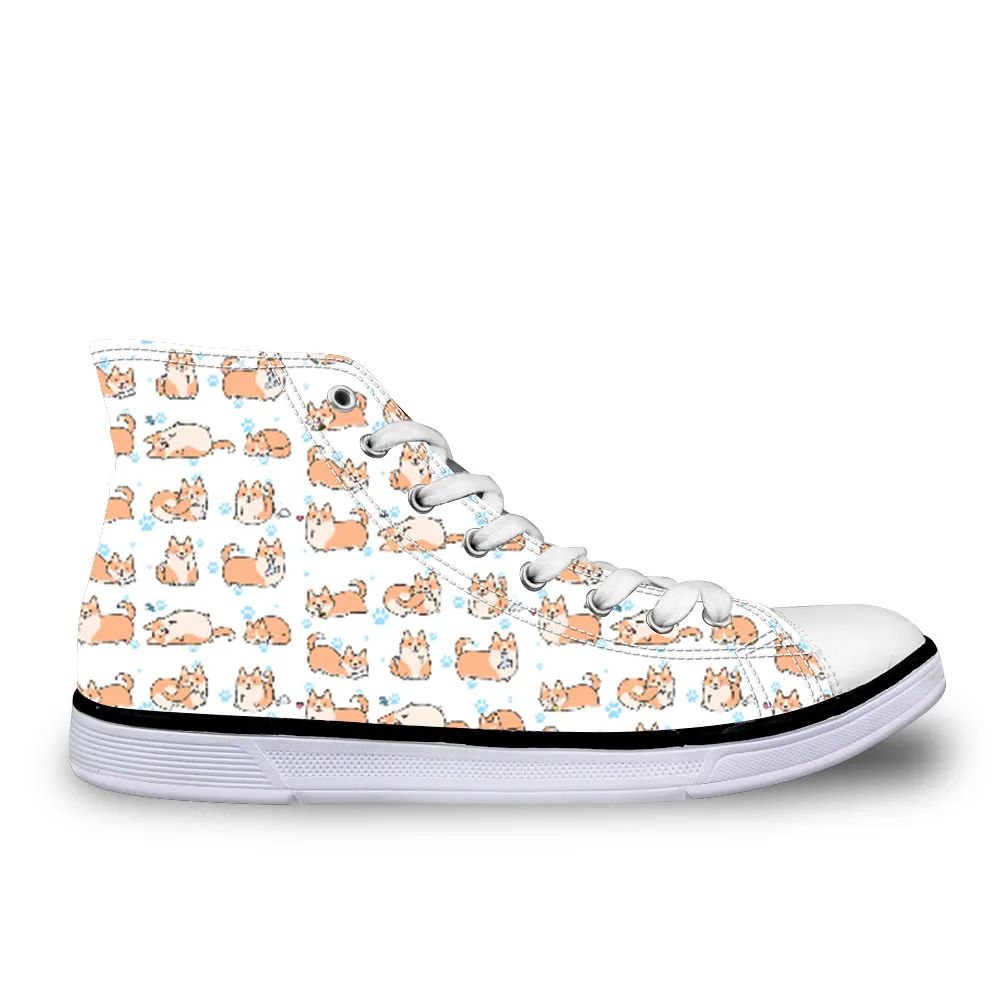 

Cute Corgi Printing Women Vulcanize Shoes for Ladies Flats Casual Lace up Canvas Shoes Adult Sneakers Zapatos Mujer