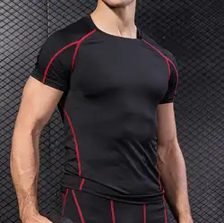 T-ZU12 короткий рукав Открытый Бег футболка быстросохнущая спортивные майки для мужчин тонкий