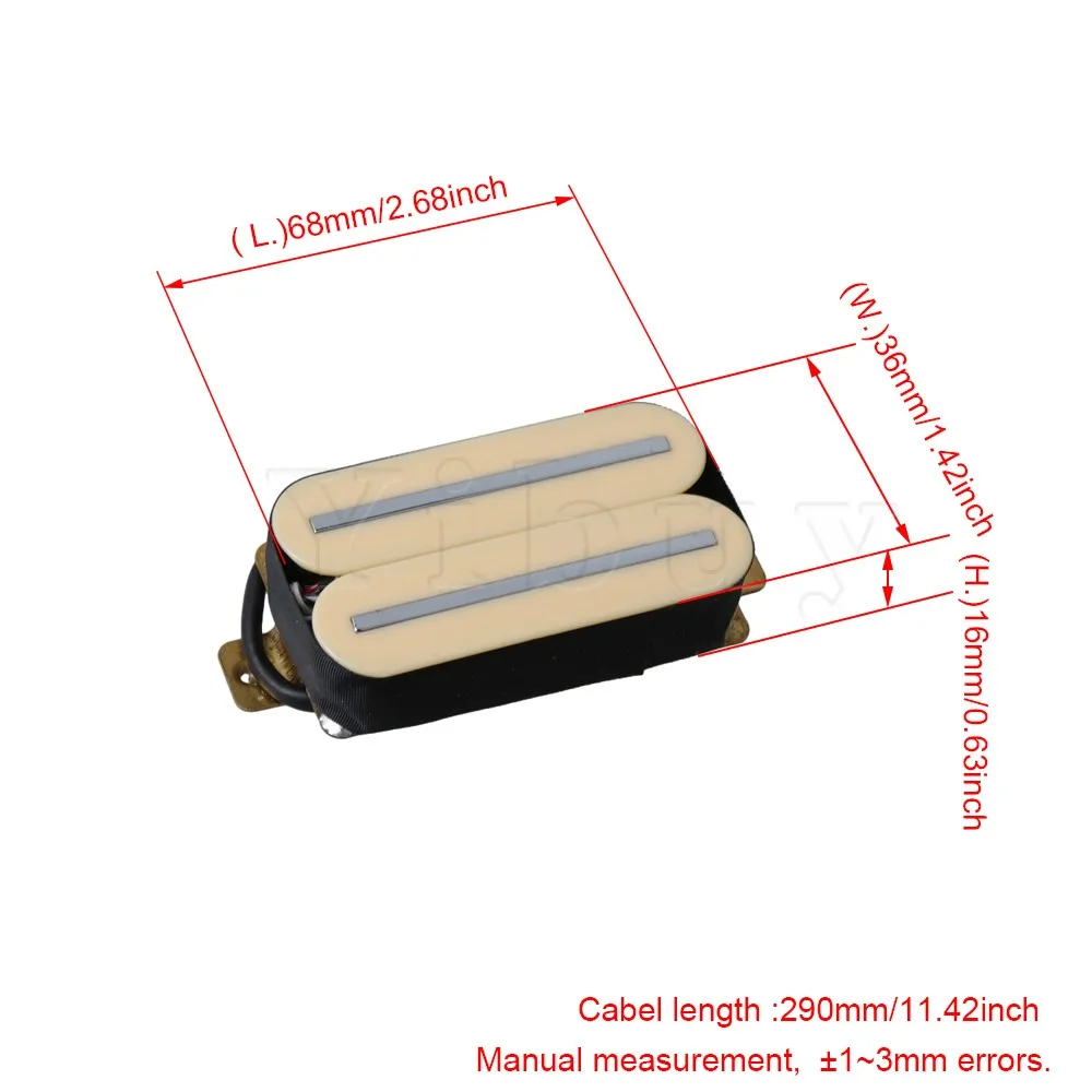 Yibuy электрогитара части H11-1V-CR двойной рельс двойной катушки хамбакер Пикап Набор