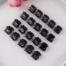 12 шт./лот, черные 6 когтей, заколки для волос, клиппер, зажим для женщин, дамские пластиковые украшения для волос, заколки для волос