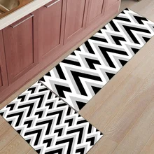 2 шт. кухонные подстилки И КОВРИКИ НАБОР современный геометрический синий серый и черный домашний декор Нескользящая зона бегун входной коврик