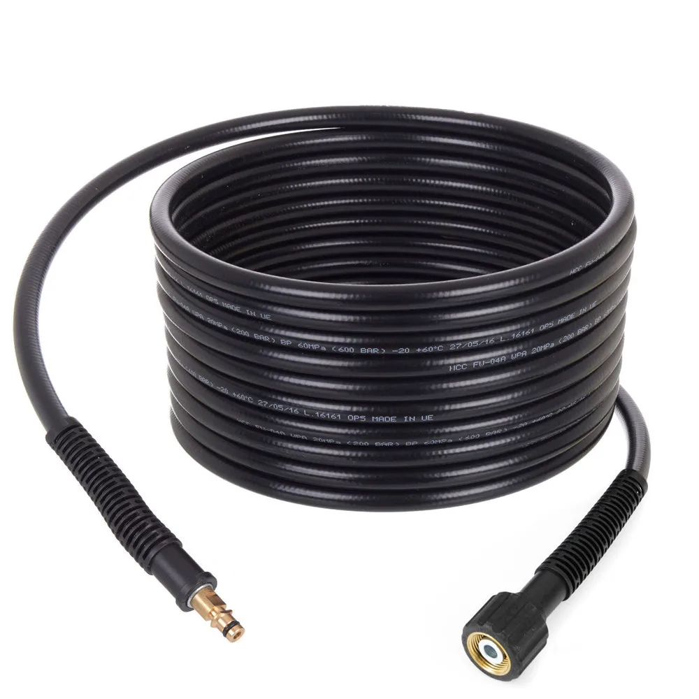 

10M High Pressure Washer Hose connector M22 Car Washer Cleaning Extension Hose Cord With 2 High Pressure Scrubber Nozzle