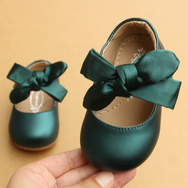 Chinese Style Bow-Knot Baby Newborn Toddler Girl Crib Shoes Pram Soft Sole Prewalker Anti-slip Baby Shoes - 2