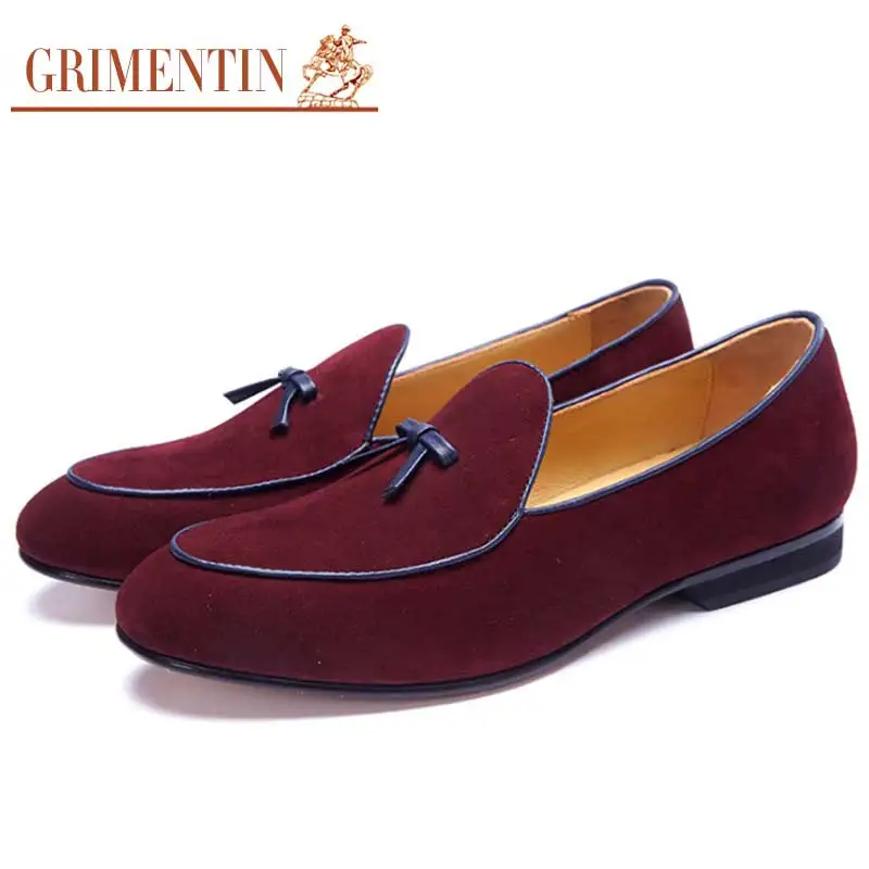 

GRIMENTIN luxury fashion men loafers nubuck leather customized handmade business office male casual shoes