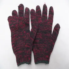 Темно-красный вязаный хлопчатобумажные перчатки Садоводство охраны труда Прихватки для мангала