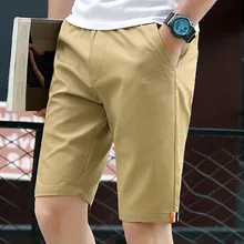 Цвет хаки, однотонные, повседневные, короткие, длина до колена, стрейчевые, прямые, облегающие, Новое поступление, летние, модные, брендовые Бермуды, Masculina размера плюс 4XL