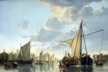 

Free Shipping sailing boat flag seascape canvas prints oil painting printed on canvas home wall art decoration picture
