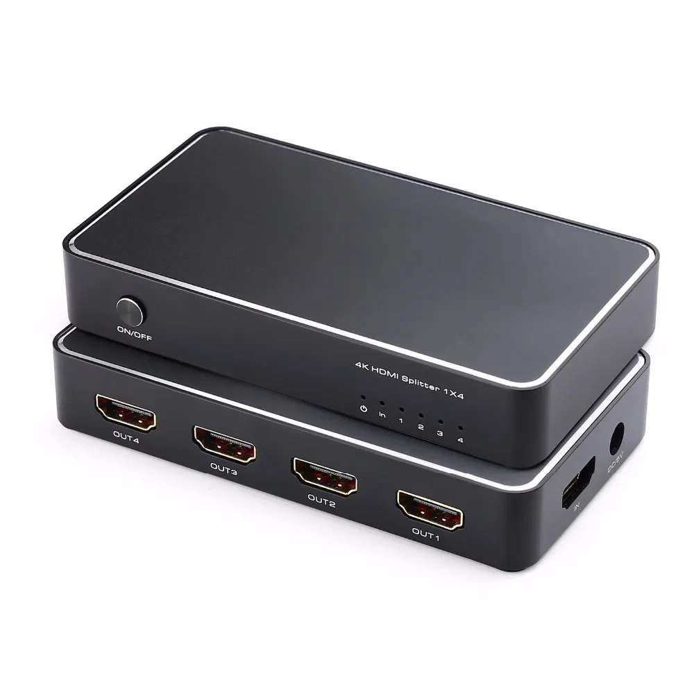 

TOMSENN 1x4 HDMI Splitter 1 Input 4 Output Digital 1x4 Splitters with Full HD 4K x 2K, 3840 x 2160, 3D Support